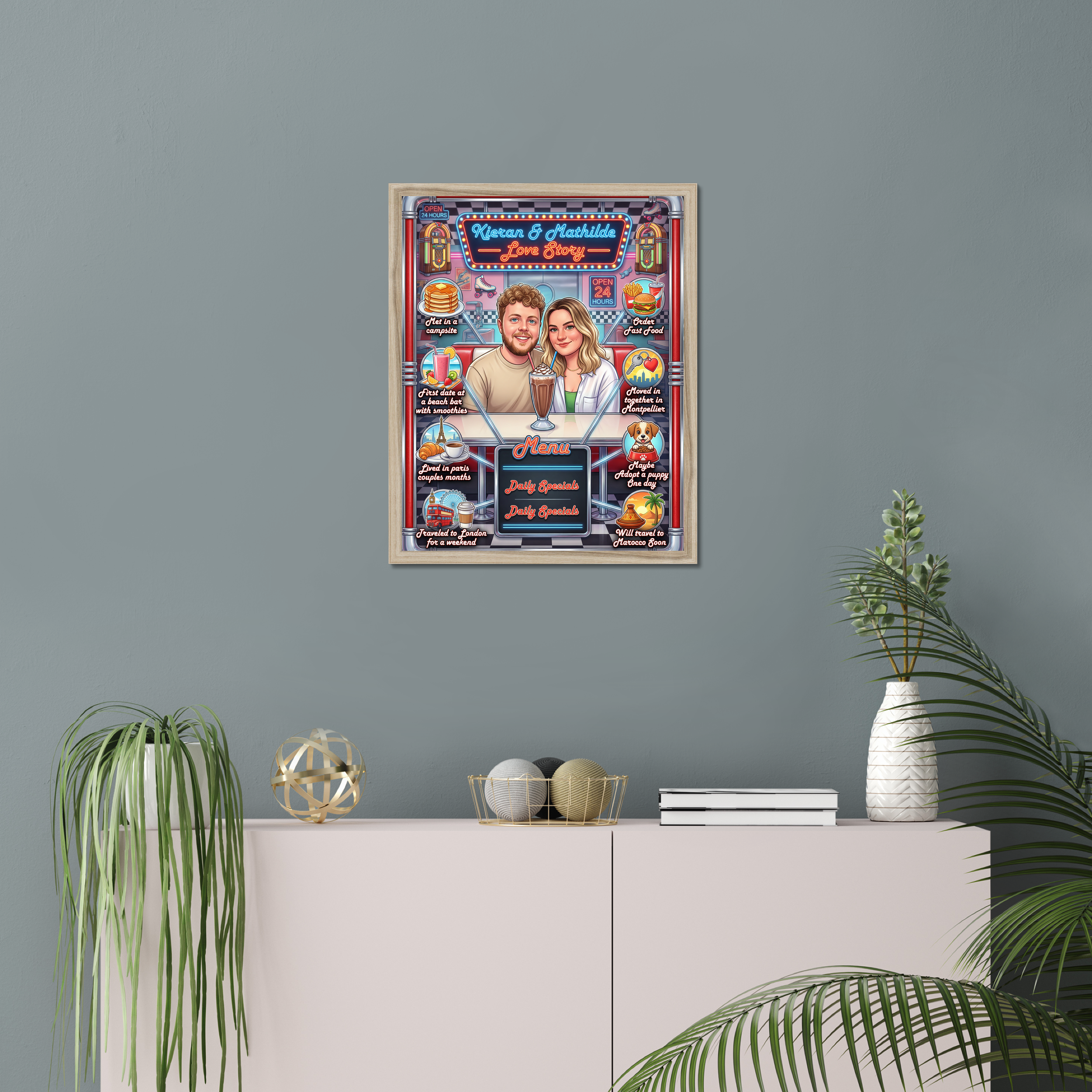 Diner Menu Love Story example